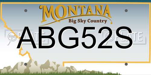 ABG52S Montana License Plate