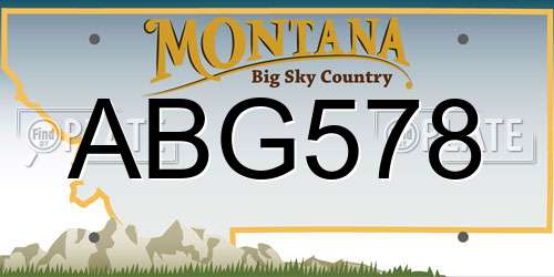 ABG578 Montana License Plate