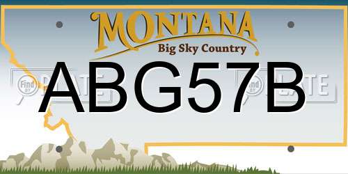 ABG57B Montana License Plate