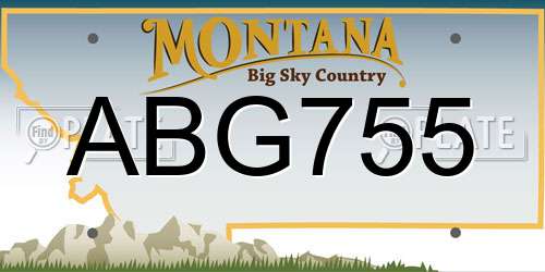 ABG755 Montana License Plate