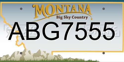 ABG7555 Montana License Plate