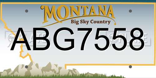 ABG7558 Montana License Plate