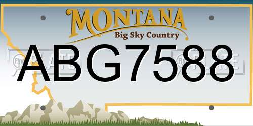 ABG7588 Montana License Plate