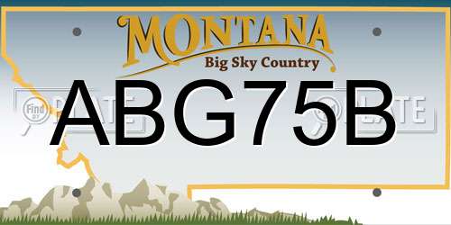 ABG75B Montana License Plate