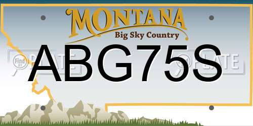 ABG75S Montana License Plate