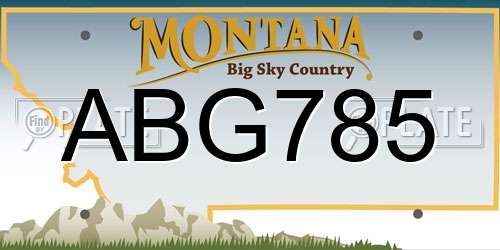 ABG785 Montana License Plate