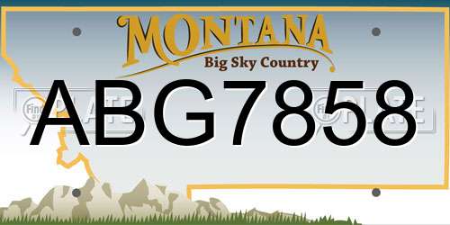 ABG7858 Montana License Plate