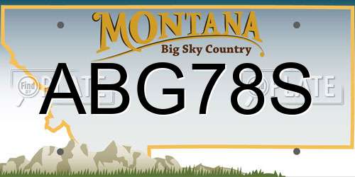 ABG78S Montana License Plate