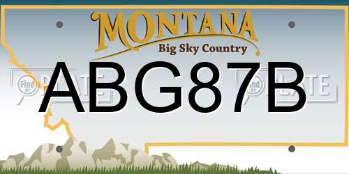 ABG87B Montana License Plate