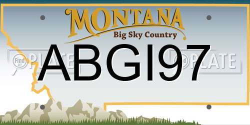 ABGI97 Montana License Plate