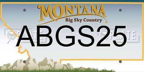 ABGS25 Montana License Plate