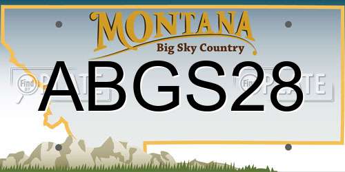 ABGS28 Montana License Plate