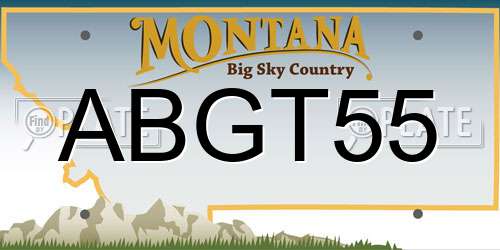 ABGT55 Montana License Plate