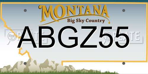 ABGZ55 Montana License Plate