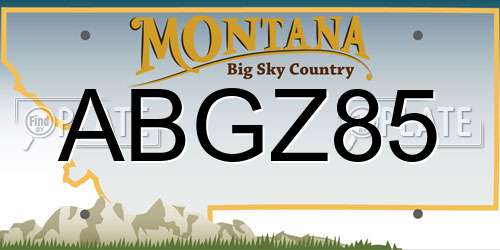 ABGZ85 Montana License Plate