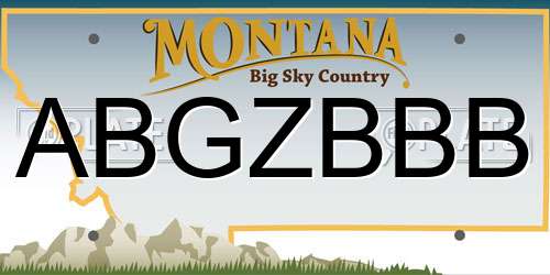 ABGZBBB Montana License Plate