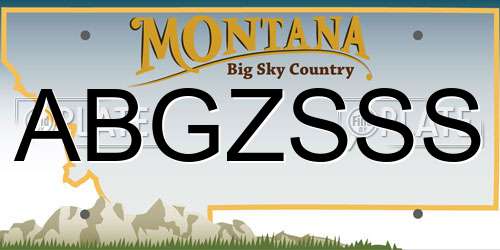 ABGZSSS Montana License Plate