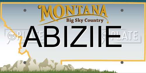ABIZIIE Montana License Plate