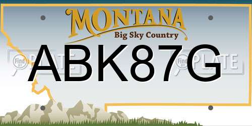 ABK87G Montana License Plate