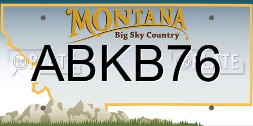 ABKB76 Montana License Plate
