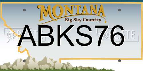 ABKS76 Montana License Plate