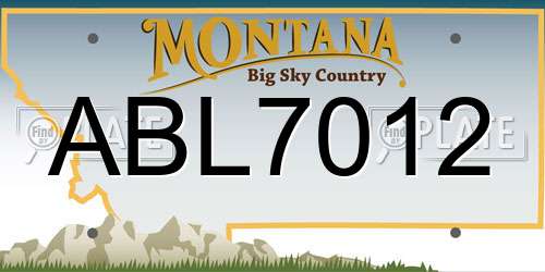 ABL7012 Montana License Plate