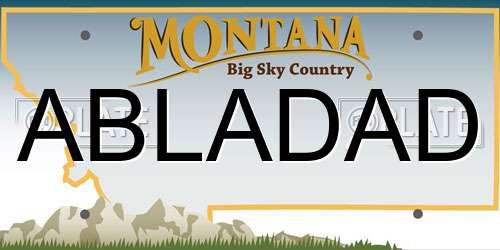 ABLADAD Montana License Plate