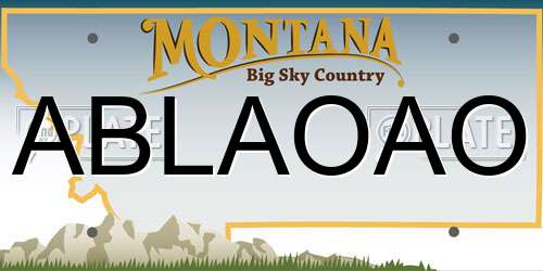 ABLAOAO Montana License Plate