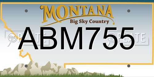ABM755 Montana License Plate