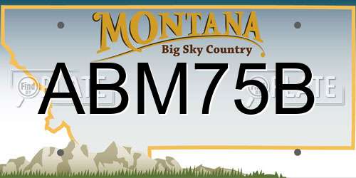 ABM75B Montana License Plate