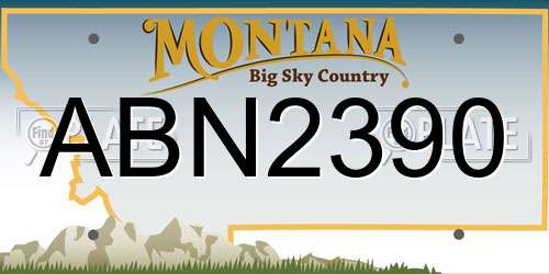 ABN2390 Montana License Plate