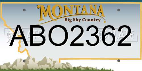 ABO2362 Montana License Plate