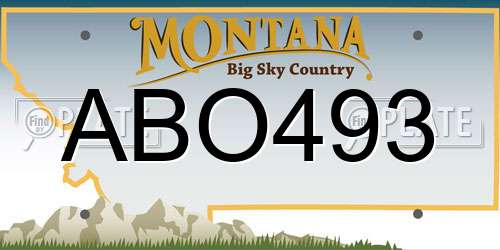 ABO493 Montana License Plate