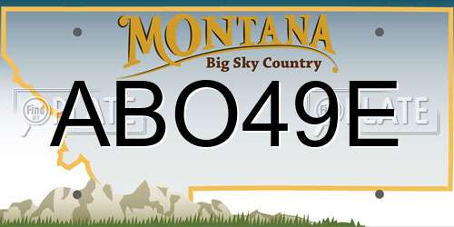 ABO49E Montana License Plate