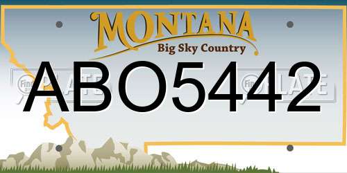 ABO5442 Montana License Plate