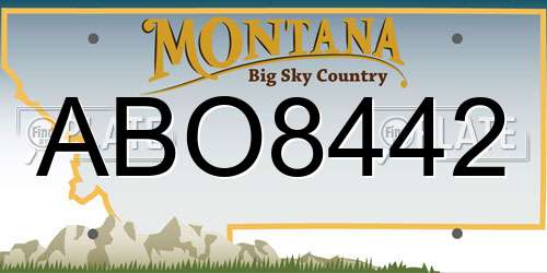 ABO8442 Montana License Plate