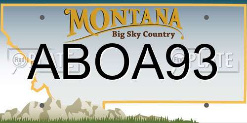 ABOA93 Montana License Plate
