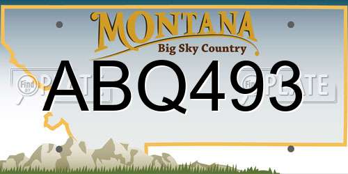 ABQ493 Montana License Plate