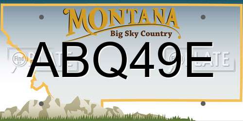 ABQ49E Montana License Plate
