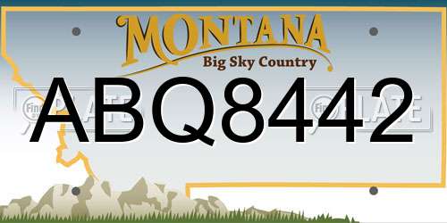 ABQ8442 Montana License Plate