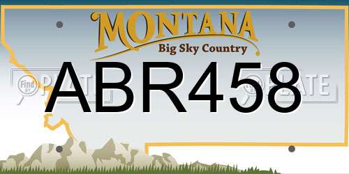 ABR458 Montana License Plate