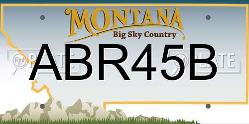 ABR45B Montana License Plate