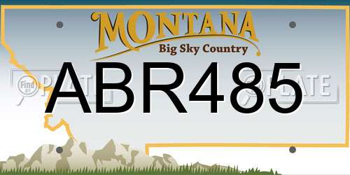 ABR485 Montana License Plate