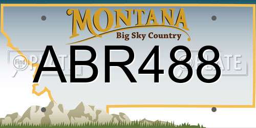ABR488 Montana License Plate