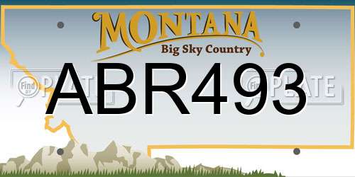 ABR493 Montana License Plate