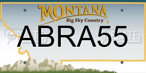 ABRA55 Montana License Plate