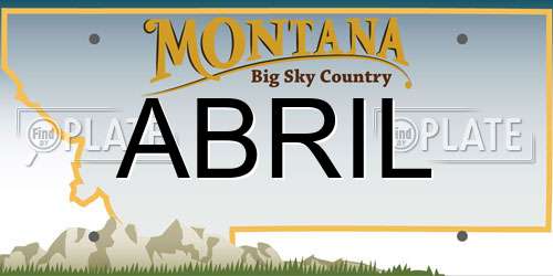 ABRIL Montana License Plate