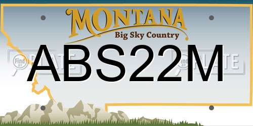 ABS22M Montana License Plate