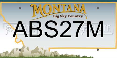 ABS27M Montana License Plate