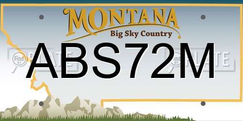 ABS72M Montana License Plate